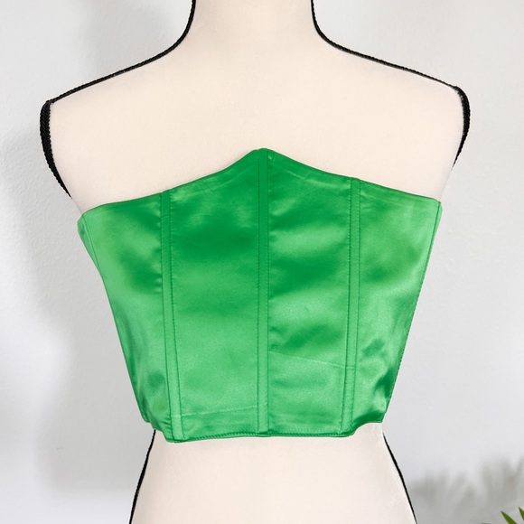 Heiress Beverly Hills Dresses Corset Slip crop top satin green - Picture 11 of 14